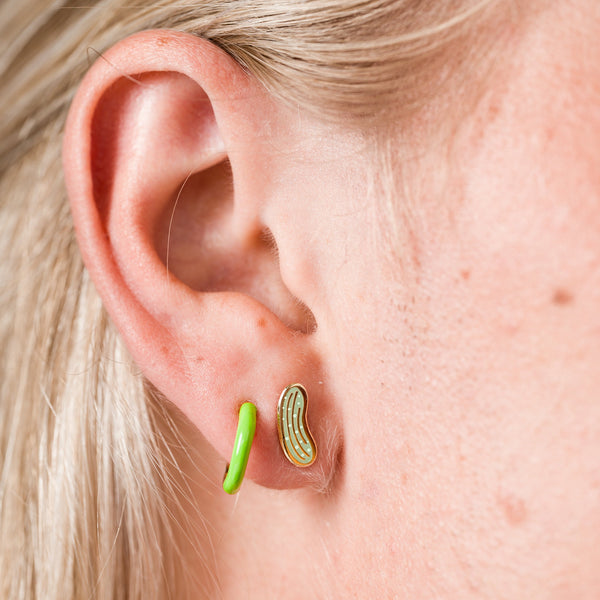 Two Tone Enamel Huggie Hoops