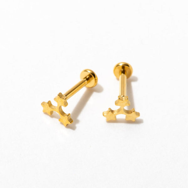 Star Trio Flat Back Studs