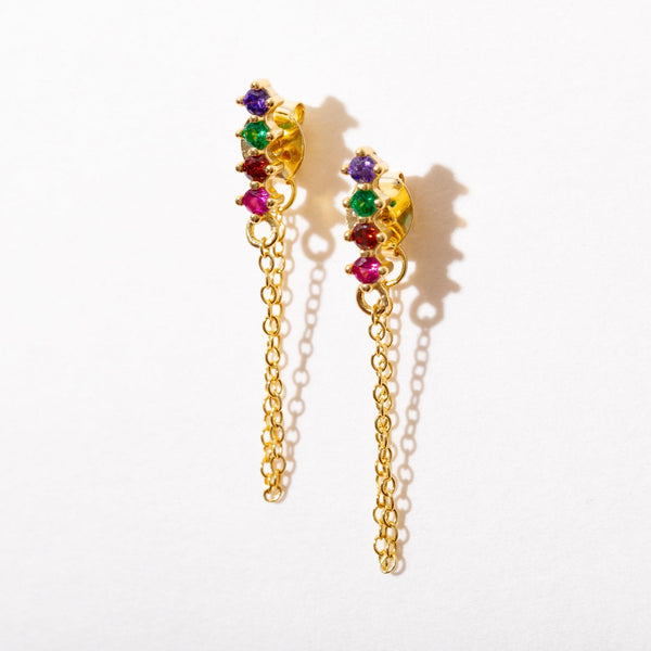 Rainbow Chain Studs