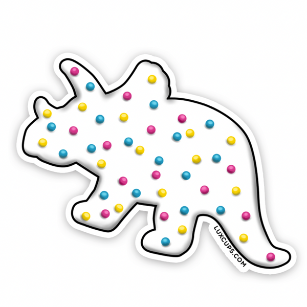 Lux Cups - Stickers - Triceratops Dino Cookie