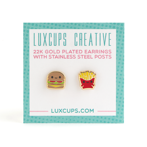 Luxcups - Earring - Burger & Fries