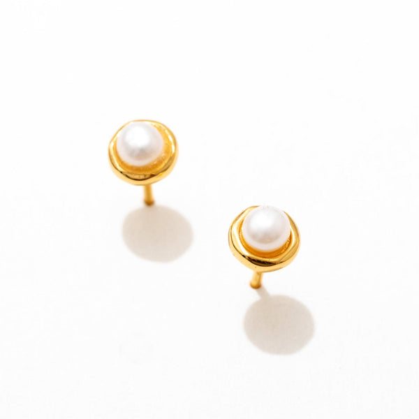 Pearl Bezel Studs