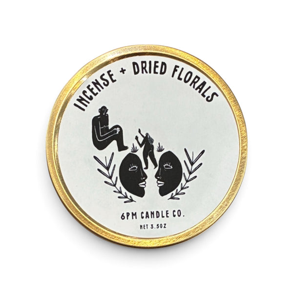 Incense and Dried Florals Candle - 6pm Candle