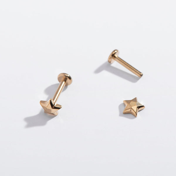 Faceted Star Flat Back Studs