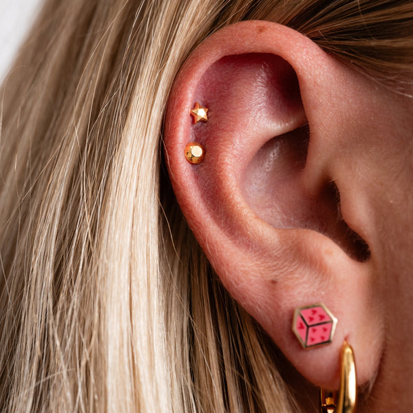 Faceted Star Flat Back Studs