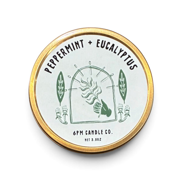 Peppermint and Eucalyptus Candle  - 6pm Candle