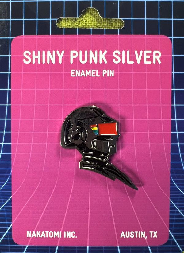 Shiny Punk Silver Enamel Pin