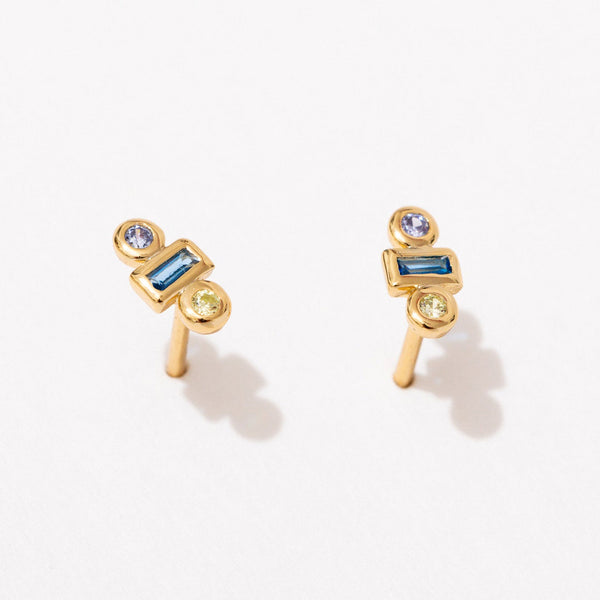 Stacked Gemstone Studs