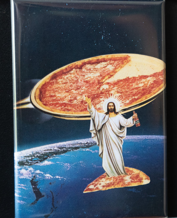 Unusual Cards - Magnet - Jesus Pizza on Earth