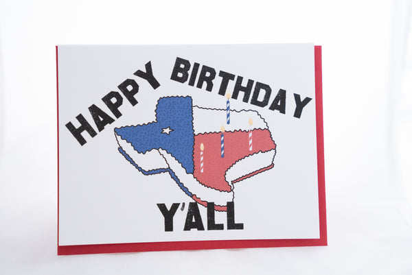 Paper Vibes - Cards - Happy Birthday Y’all - Texas Cake